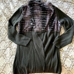 Venus Faux Fur Wrap Neck Sweater